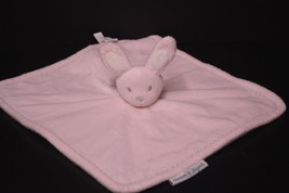 Blankets & Beyond Pink White Gray Bunny Rabbit Plush Lovey Baby Security Blanket - $19.34