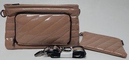 Think Royln Bank Street XL Quilted Crossbody Shoulder Bag with Pouch Nud... - $54.44