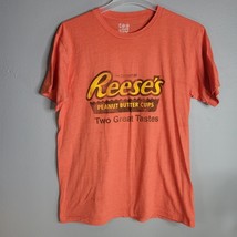 Reeses Peanut Butter Cup Shirt Large Hersheys 1980s Orange Short Sleeve - $16.99