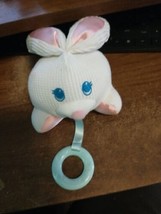 Fisher Price Thermal Weave Rattle Teether White Bunny Lovey 1998 - $9.85