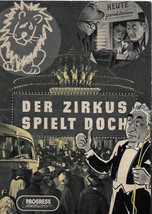 Der Zirkus spielt doch Film Vintage Brochure Progress 1954 - £7.31 GBP