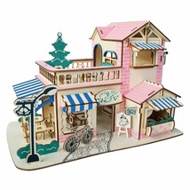 Coffee Shop Building Model Kit - Wooden Laser-Cut 3D Puzzle (161 Pcs) - £47.95 GBP