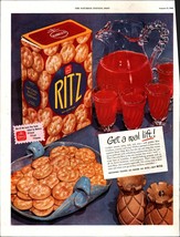 1946 Nabisco Ritz Crackers &amp; Cheese Snack Tray Vintage Print Ad f1 - $26.92