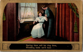Vtg Postcard Illustrated Song Series No. 1833, Romance Navy Soldier and Lady - £5.89 GBP