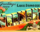 Grande Lettera Greetings Lago Bomoseen Vermont VT Unp Lino Cartolina Non... - $5.08