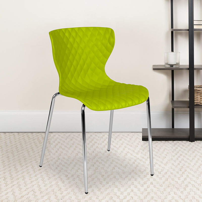 Green Plastic Stack Chair LF-7-07C-CGRN-GG
