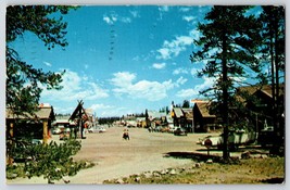 Postcard West Yellowstone Montana Vintage Cars Chevron Gas Station - £3.96 GBP