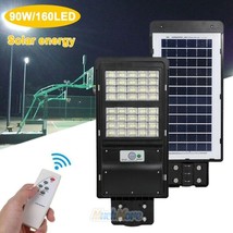 90W 160Led Solar Street Light Radar Induction Pir Motion Sensor Wall Lamp+Remote - £85.95 GBP