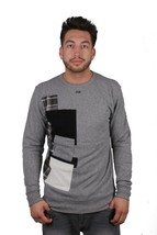 Dope Couture Patched Grey - Black Crewneck Sweatshirt Long Sleeve Pullov... - £44.22 GBP