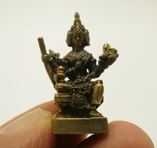 Phra Phrom Lord Brahma mini brass amulet Hindu deity god of creation blessing fo - £23.91 GBP