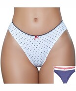 Jersey Brief Panty Heart Print Picot Trim Mini Bow 3 Color Pack Panties ... - $312.38 MXN