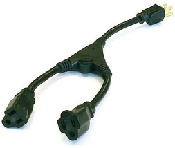 Convert 1 ac outlet to 2 Splitter 14&quot; Y Power Cord 14awg 15 amp MONOPRIC... - $29.48