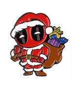 New! Santa Deadpool Metal Enamel Pin; Marvel Christmas Santa Claus Deadp... - $5.00