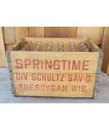 Soda Crate Springtime Beverages Sheboygan Wis. VTG Wooden Box 24 Glass B... - $148.30