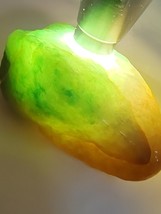 Icy Ice Yellow &amp; Green Burma Jadeite Jade Polished Rough Stone # 165g # ... - $15,000.00