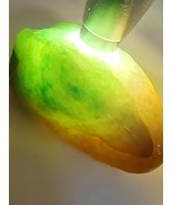 Ice Yellow &amp; Green Burma Jadeite Jade Polished Rough Stone # 165 gram # ... - $275,009.91 MXN