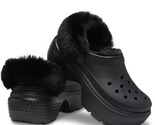 CROCS STOMP LINED CLOGS Black Fuzzy Slip-On Chunky Comfort Shoes Men&#39;s 5... - $56.09
