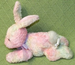 Walmart Bunny Pastel Plush Tye Dye Rabbit B EAN Bag Sfloppy Tuffed Animal w/RIBBON - £7.07 GBP