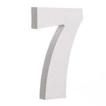 Courier Font White Color Wooden Number 7 (6 Inches) - £19.65 GBP