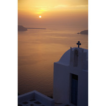 Whitewashed Chapel By Sea At Sunset Poster Print - 11 x 17 - $38.81