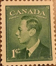1950 Canada Stamp 1 Cents George Vi Green - £1.11 GBP