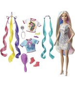 Barbie Doll, Fantasy Hair Doll, Blonde with 2 Decorated Crowns - £24.73 GBP