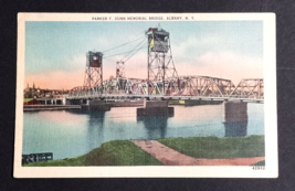 Parker F Dunn Memorial Bridge Albany NY Linen UNP Metrocraft Postcard c1940s - £6.37 GBP