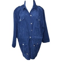 Denim &amp; Company Cobalt Blue Lightweight Microfiber Suede Feel Jacket Sz ... - $23.64