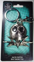 The Nightmare Before Christmas Jack w/ Bat Bow Tie Pewter Key Ring Key Chain NEW - £6.26 GBP