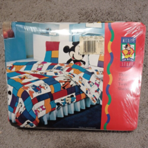 Vtg Mickey Kids 3 Piece Twin Sheet Set Minnie Mouse Pluto Wamsutta USA New NOS - £52.30 GBP