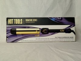 Hot Tools Pro Signature Series Gold 1.5” Curling Iron Wand Flipperless - Open Bx - £15.64 GBP