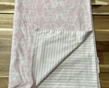 Lila &amp; Jack Pink White Elephant Stripe Fleece Baby Blanket 29.5”x38” READ - $25.64