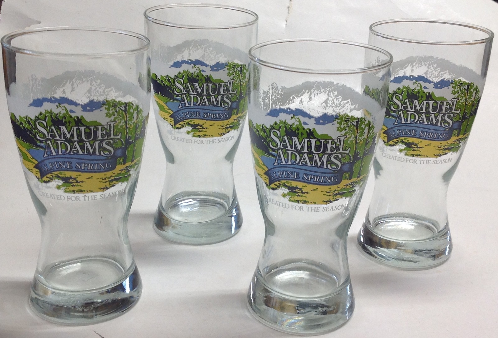 Samuel Adams Alpine Spring Beer Glass Set of 4 Vintage 6.5 in Seasonal Vintage - £17.46 GBP