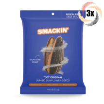 3x Bags Smackin&#39; &quot;OG&quot; Original Flavor Jumbo Sunflower Seeds | 4oz | Smal... - £15.01 GBP