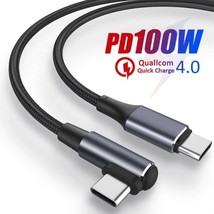 100W 5A USB C-to-C 90 Degree Charger Cable for Fast Charging Laptop Data... - $3.99+