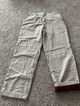 VINTAGE Woolrich Pants Mens Size 34 Beige Khaki Flannel Lined Outdoors Work - £18.47 GBP