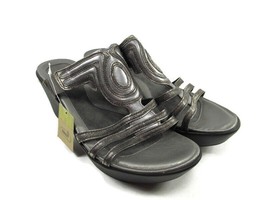Naot Womens Gray Metallic Wedge T-Strap Sandals Size US 9 EUR 40 - £25.17 GBP