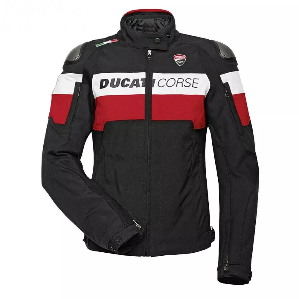 Men,s Ducati Corse Black,Red &amp; White Cowhide Motorcycle Leather Jacket C... - $3,581.95 MXN