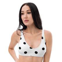 Autumn LeAnn Designs®  | Women&#39;s Padded Bikini Top,  White with Black Po... - £30.60 GBP