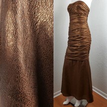 Carmen Marc Valvo Brown Animal Print Ruched Mermaid Dress Prom Homecomin... - $87.39
