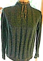 Women’s Woolrich Medium Gray Onyx Heather Sweater Zipper Ramie Nylon Wool 026-60 - £5.47 GBP