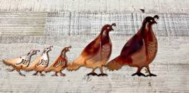 Arizona Quail Family - Metal Wall Art - Copper 17&quot; x 7&quot; - £25.04 GBP