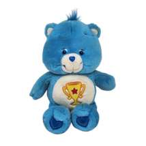 13&quot; CARE BEARS BLUE CHAMP BEAR YELLOW STAR TROPHY 2003 STUFFED ANIMAL PL... - $38.00