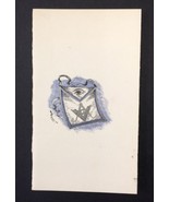 Antique Paper Card Freemasonry Masonic Apron All Seeing Eye Blank Interior - £53.68 GBP