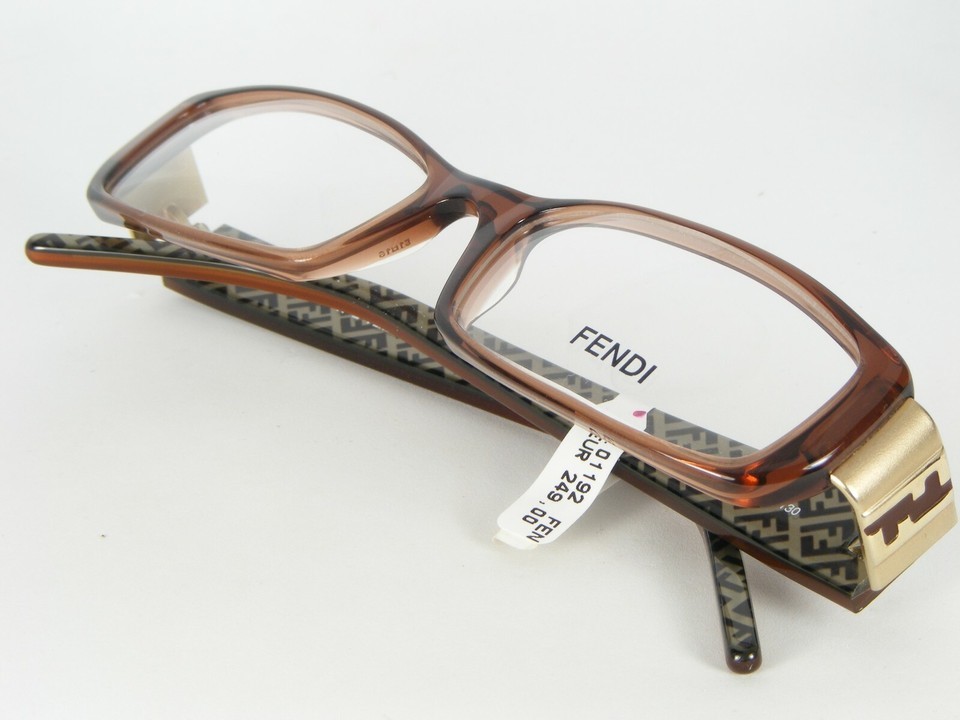 NEW FENDI F671 239 BROWN TRANSPARENT EYEGLASSES GLASSES FRAME 51-16-130mm Italy Item image 4