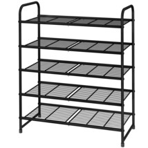 5-Tier Stackable Shoe Rack, Expandable &amp; Adjustable Shoe Organizer Storage Shelf - £61.54 GBP