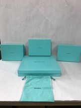 Authentic Empty TEAL Boxes (4) and one Bag Tiffany &amp; Co Designer Name brand - £54.75 GBP
