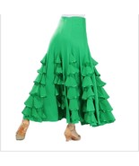 Flamenco Dance Costume Long Skirt Ballroom Tango Waltz Party Dress Perfo... - £16.71 GBP