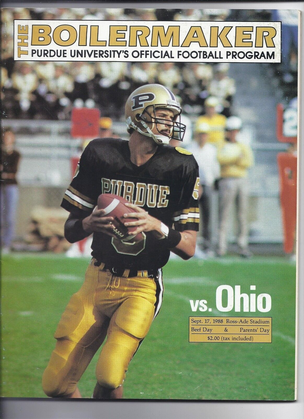 1988 Purdue Football Program September 17th vs Ohio - $25.05