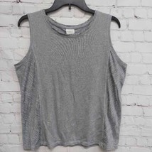 Weekends Chicos Womens Tank Top Gray Marled Sleeveless Stretch Knit Pullover L - £7.09 GBP